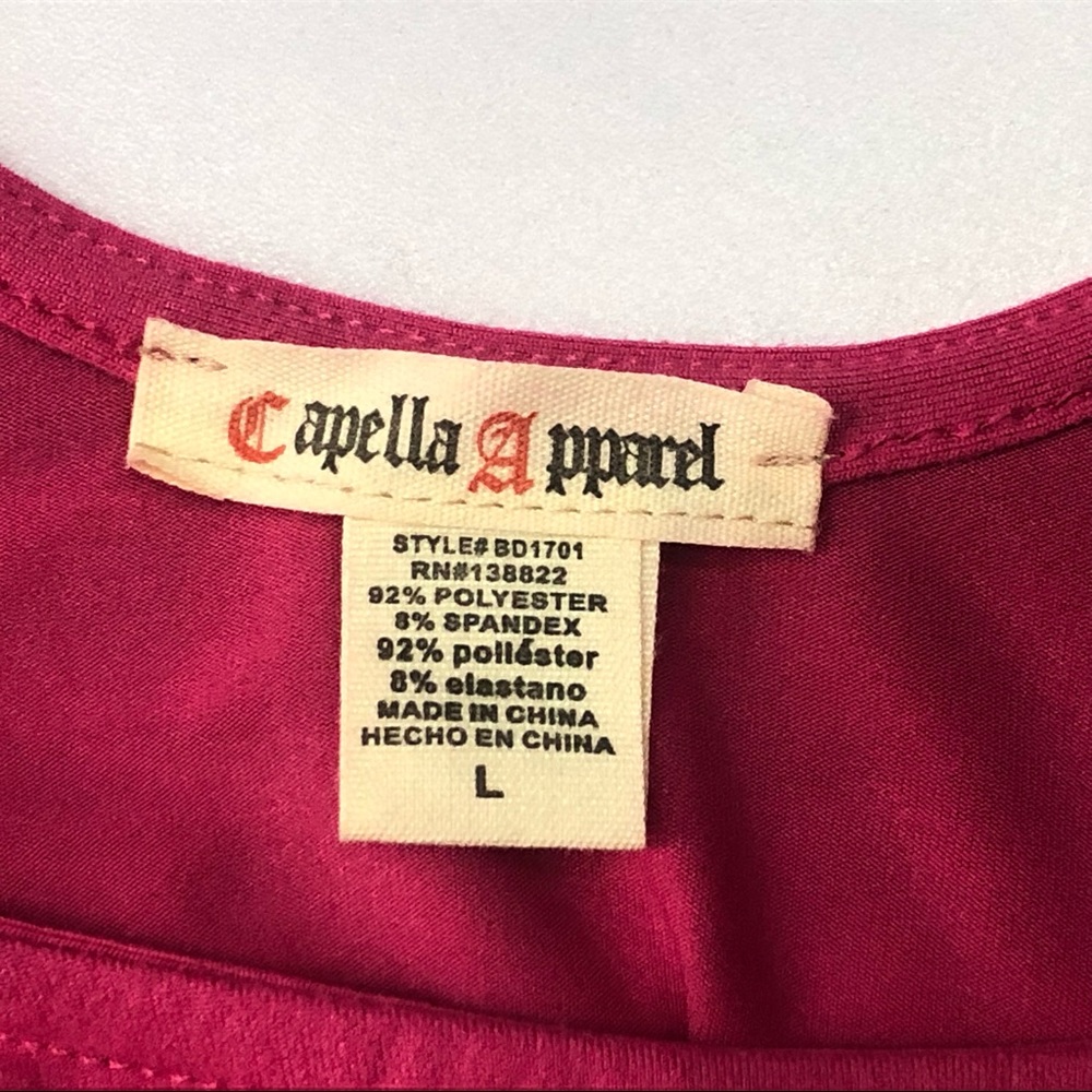 Capella Apparel New no tag Pink minidress a-line short sleeve Size Large